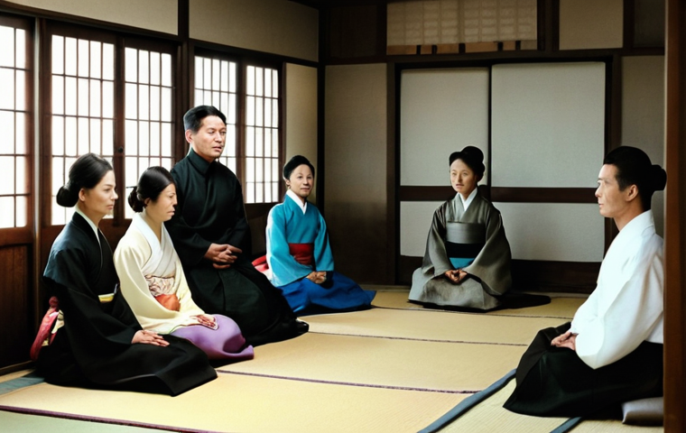 일제하 한국인 노동자의 단체 행동 - **Prompt:** A group of Korean workers, both male and female, in a historical factory setting from th...