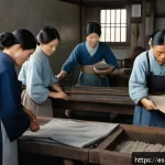 Home 18 일제 근무와 한국 전쟁의 연관성 - A detailed historical scene depicting Korean laborers during Japanese occupation, showing a diverse ...