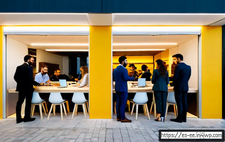 일제 근무와 사회적 변화의 상관관계 - Photorealistic split-scene in a modern Madrid office, left side showing a traditional rigid workday ...